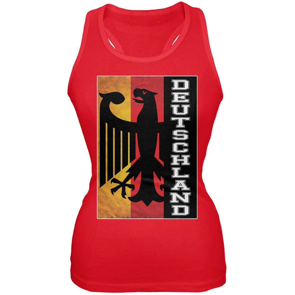 World Cup Germany Eagle Silhouette Red Juniors Tank Top Juniors Tank Tops FIFA LG Red 