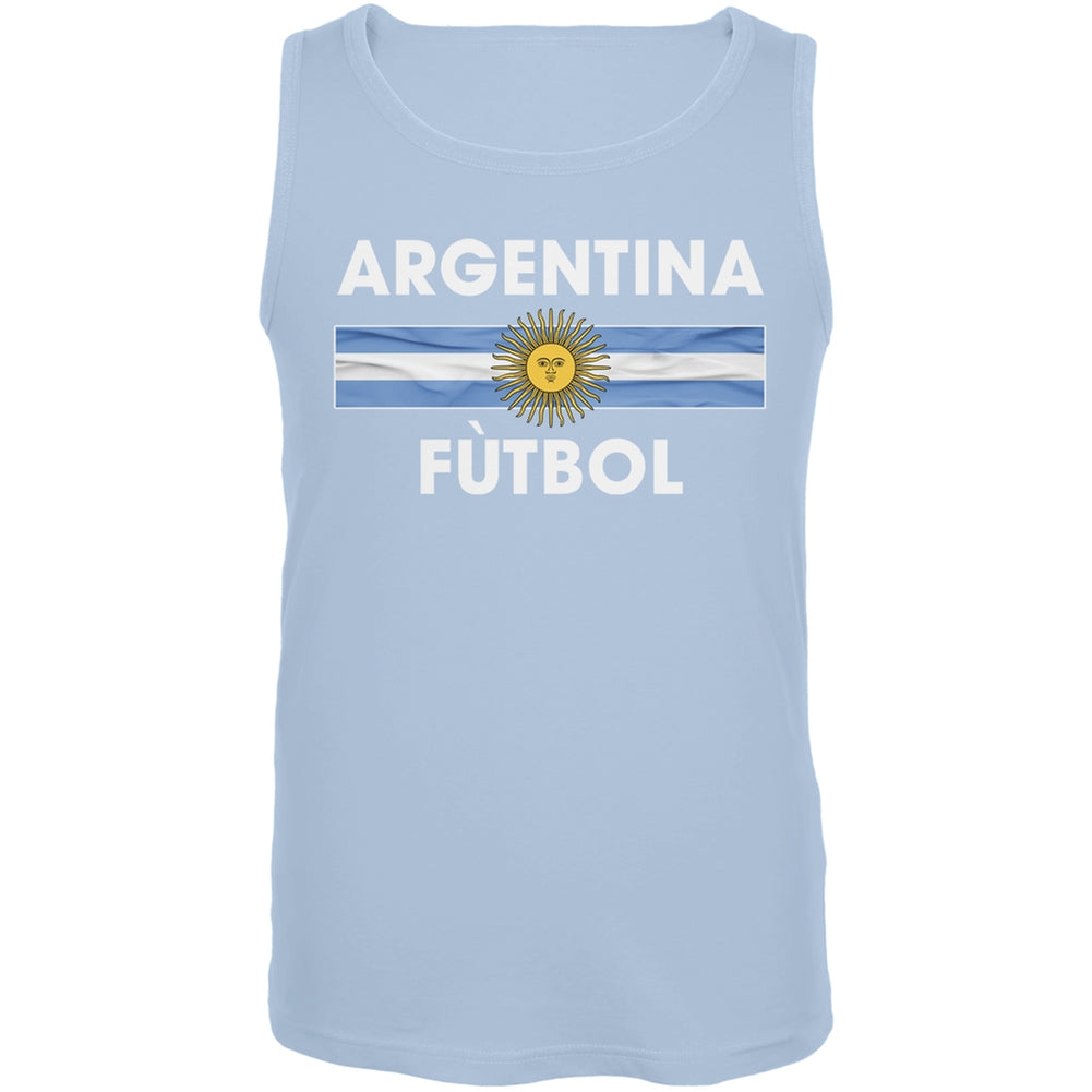 World Cup Argentina Crest Light Blue Soccer Tank Top Men's Tank Tops FIFA 2XL Blue 