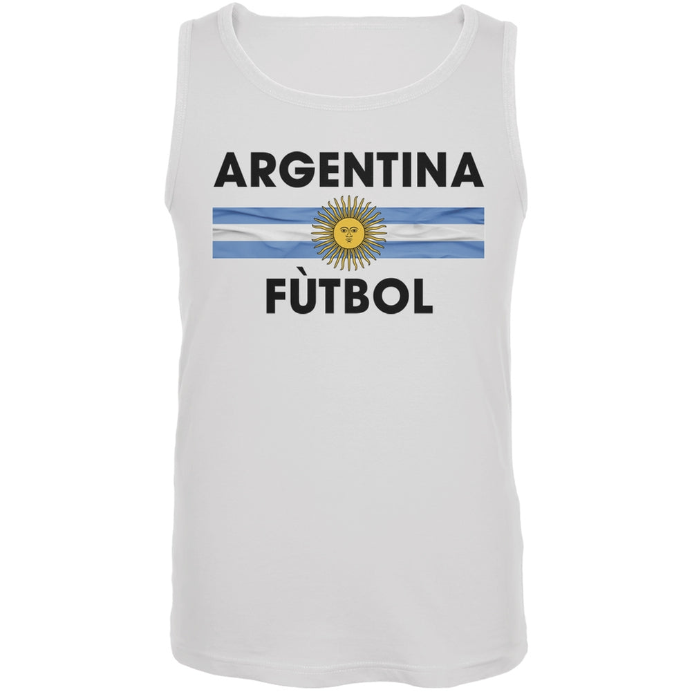 World Cup Argentina Crest White Soccer Tank Top Men's Tank Tops FIFA 2XL White 