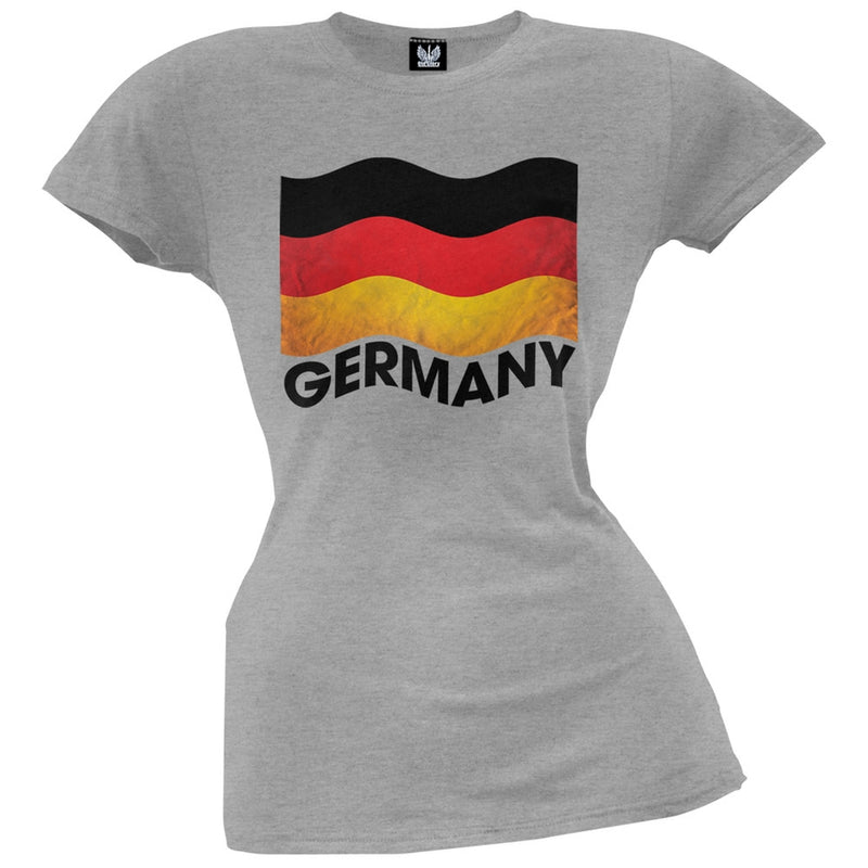 World Cup Germany German Waving Flag Black Juniors T-Shirt Juniors T-Shirts FIFA   