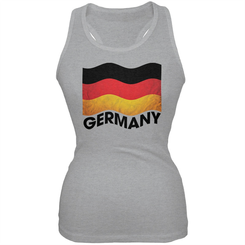 World Cup Germany German Waving Flag Black Juniors Tank Top Juniors Tank Tops FIFA   