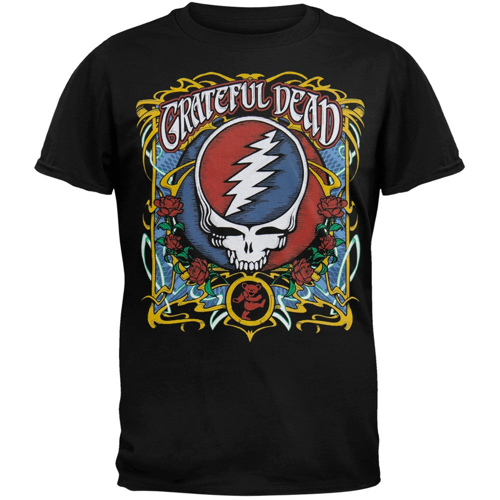 Grateful Dead - Steal Your Roses Black T-Shirt Men's T-Shirts Grateful Dead   