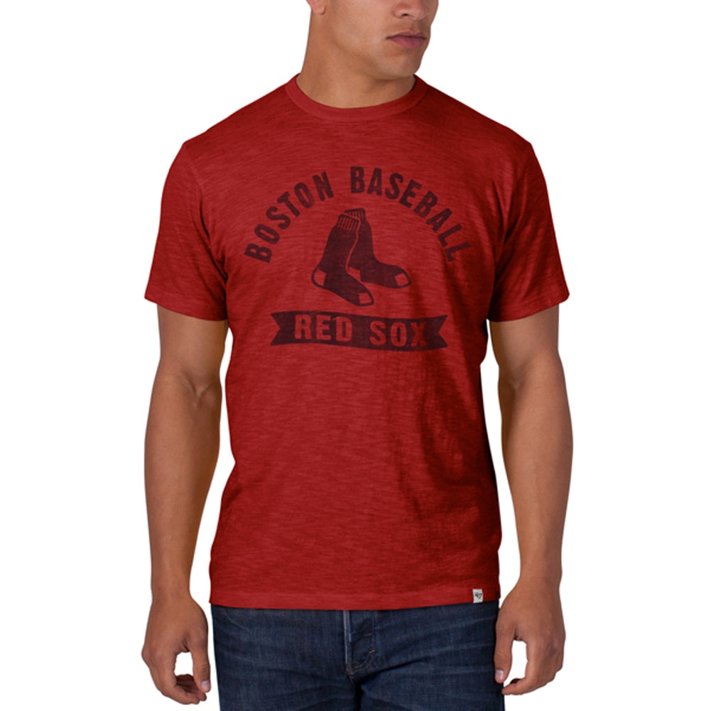 Boston Red Sox - Sox Logo Scrum Premium T-Shirt Men's T-Shirts Boston Red Sox SM Red 