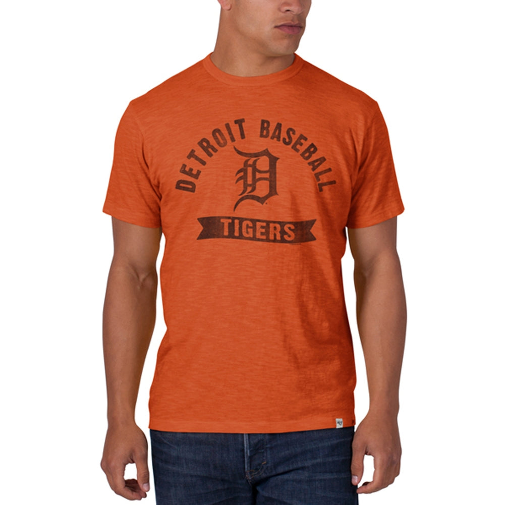 Detroit Tigers - Logo Scrum Premium T-Shirt Men's T-Shirts Detroit Tigers LG Orange 