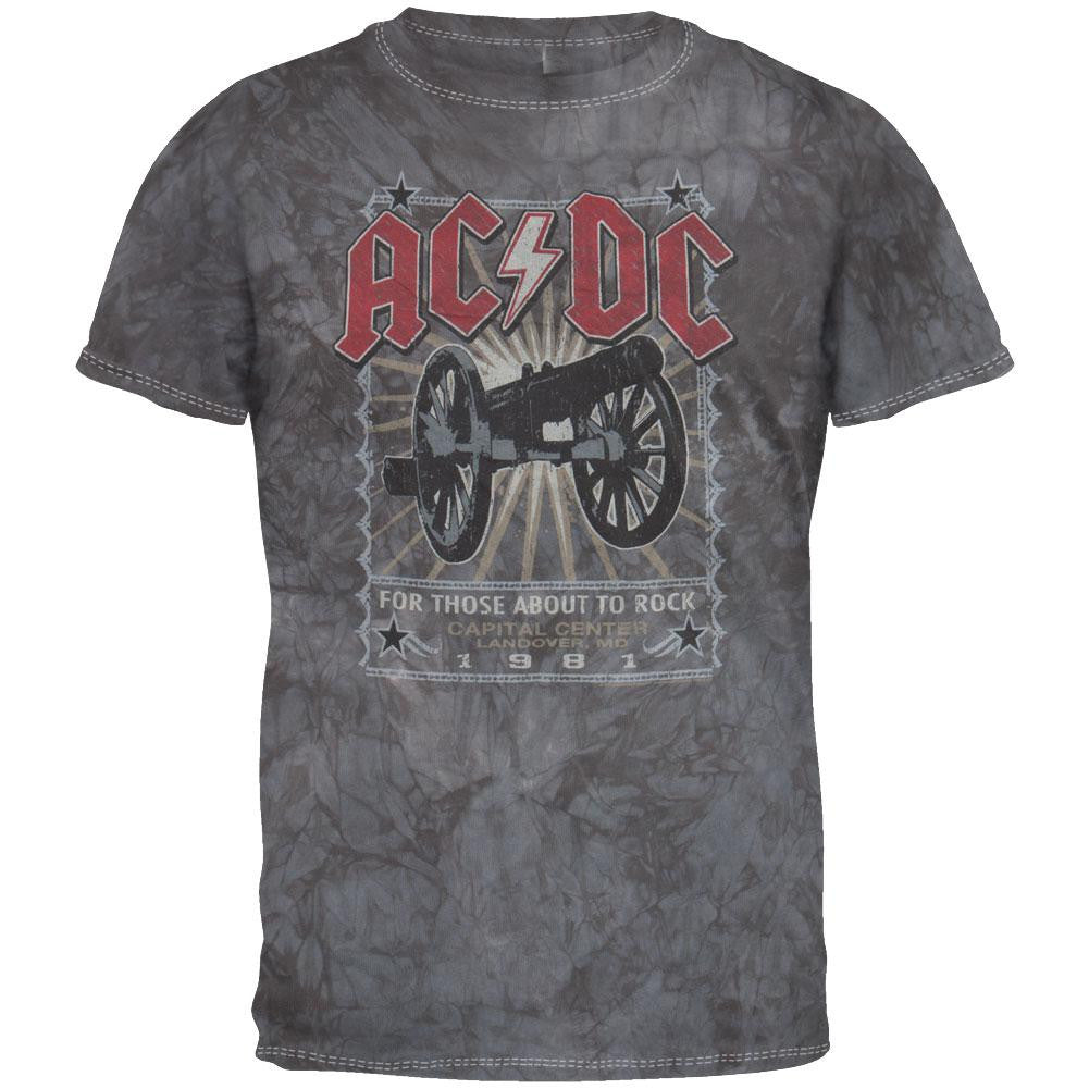 AC/DC - Landover 81 Salute Tie Dye T-Shirt Men's T-Shirts AC/DC XL Grey 