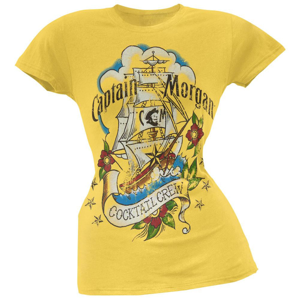 Captain Morgan - Cocktail Crew Juniors T-Shirt Juniors T-Shirts Captain Morgan SM Yellow 
