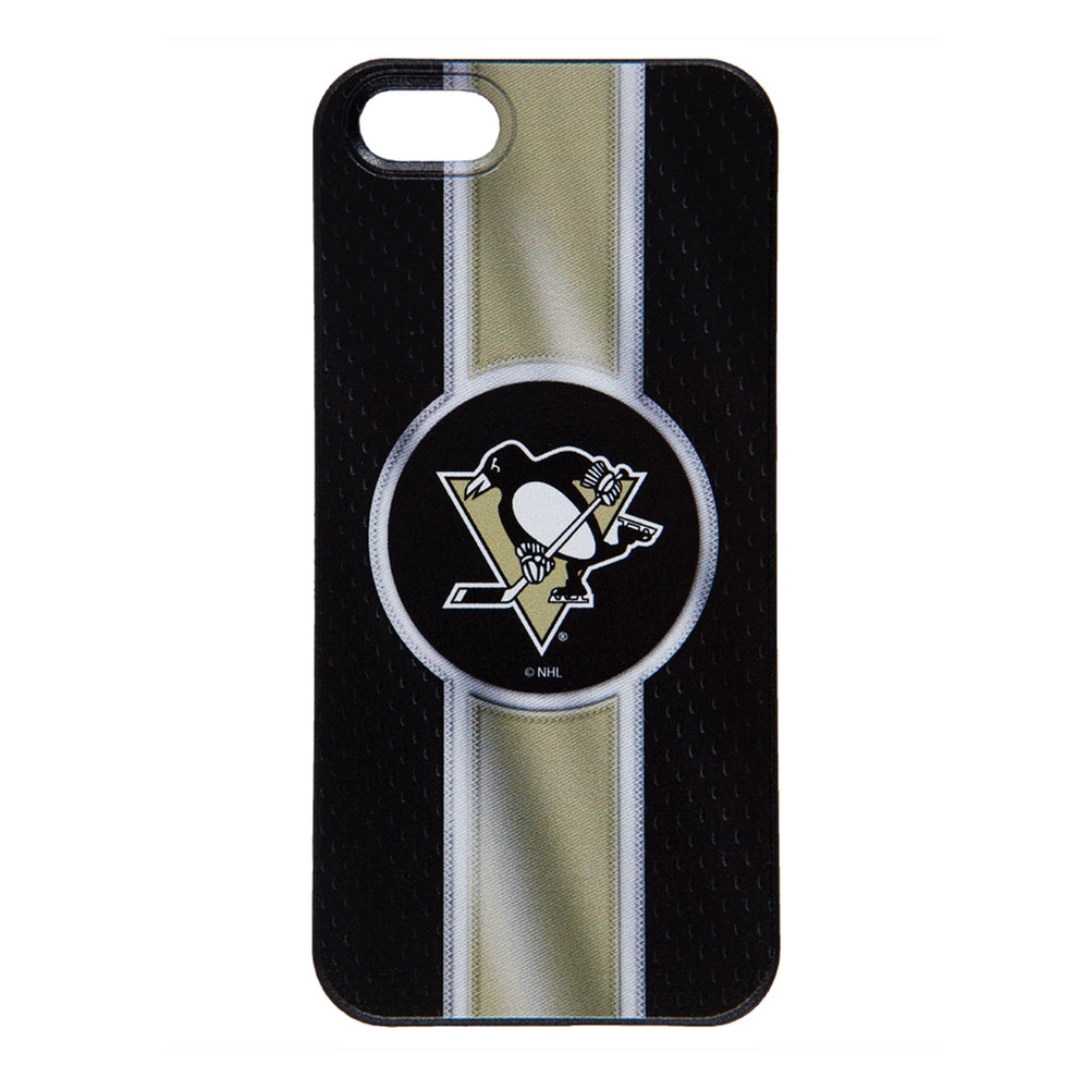 Pittsburgh Penguins - Logo Jersey Stripe iPhone 5/5S Thinshield Snap-On Case Smartphone Cases Old Glory OS Black 