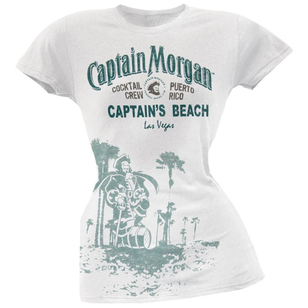 Captain Morgan - Captain's Beach Las Vegas Juniors T-Shirt Juniors T-Shirts Captain Morgan SM White 