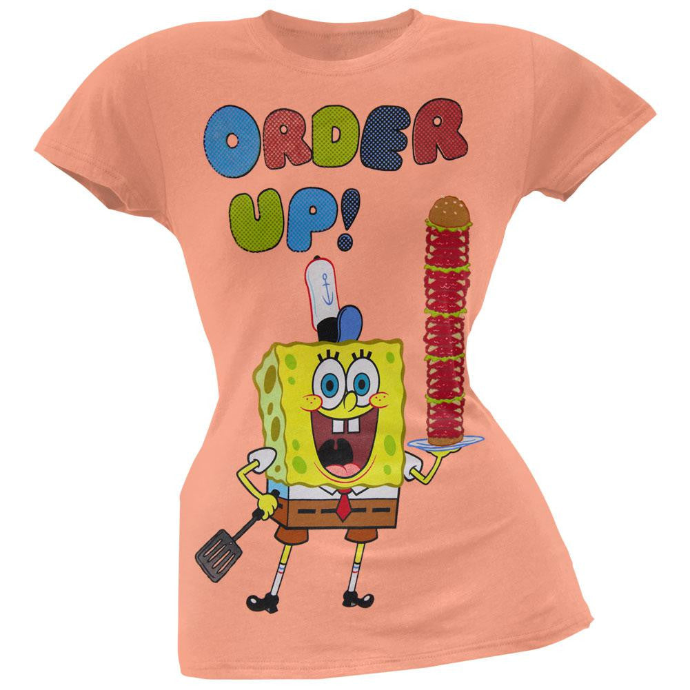 Spongebob Spuarepants - Order Up Juniors T-Shirt Juniors T-Shirts Spongebob Squarepants SM Orange