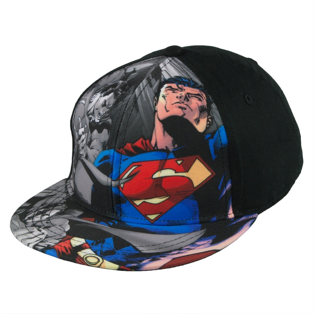 Superman - Flying Collage Youth Snapback Cap Adjustable Baseball Caps Old Glory   