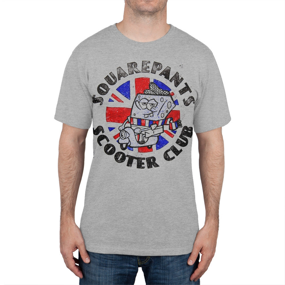 Spongebob Squarepants - British Scooter Club T-Shirt Men's T-Shirts Spongebob Squarepants SM Grey 