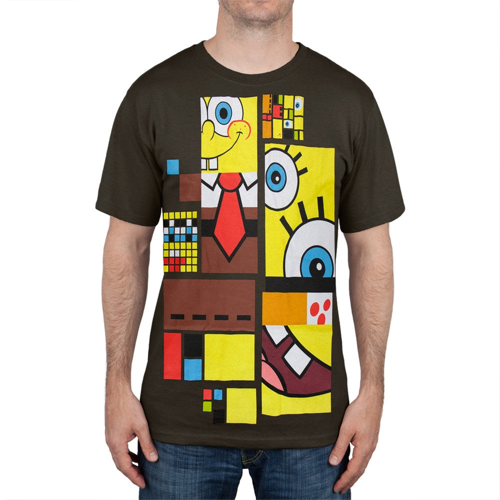 Spongebob Squarepants - Art Deco Spongebob T-Shirt Men's T-Shirts Spongebob Squarepants LG Brown 