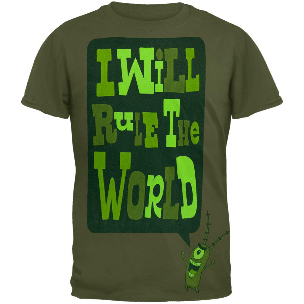 Spongebob Squarepants - Plankton I Will Rule The World Youth T-Shirt Youth T-Shirts Spongebob Squarepants SM Green 