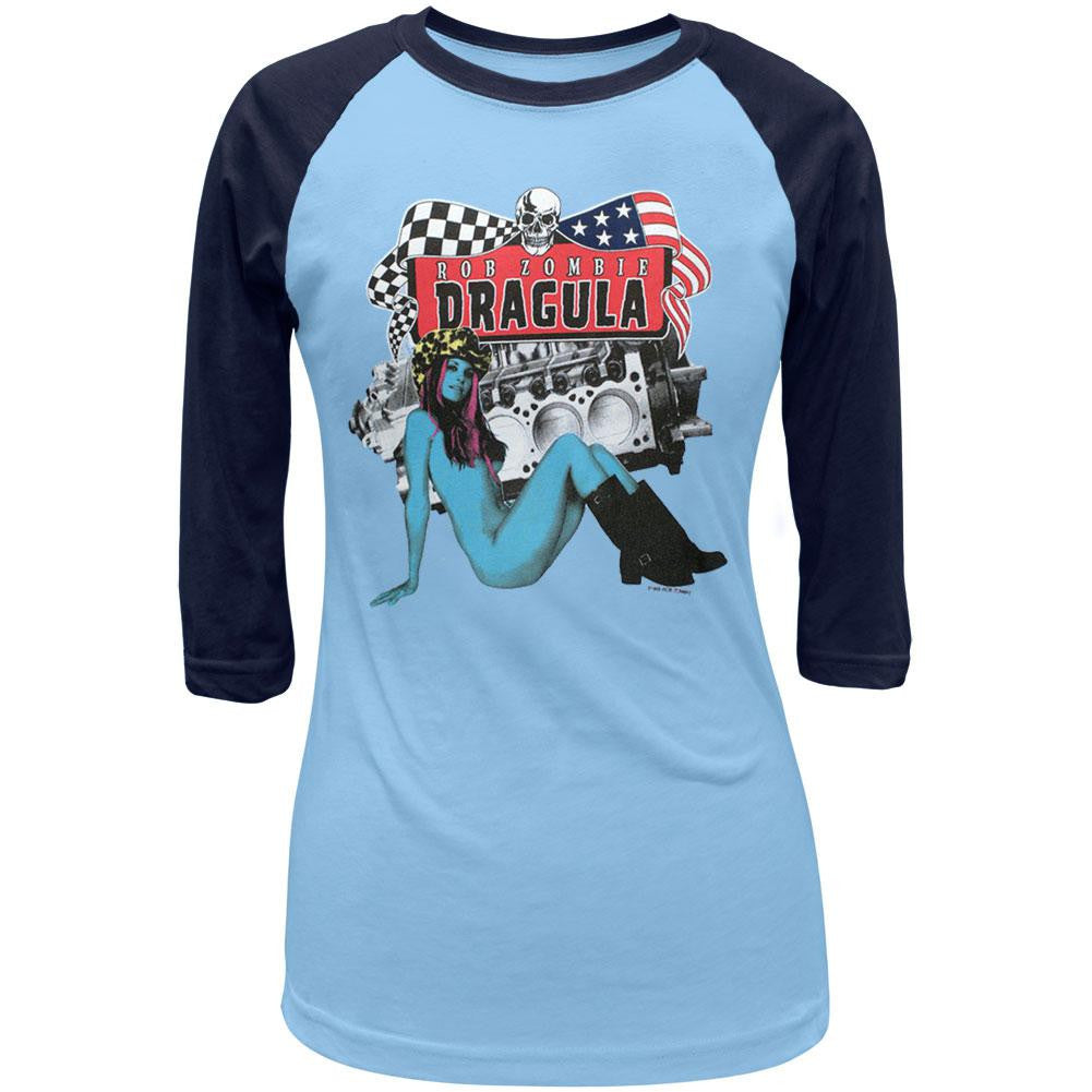 Rob Zombie - Dragula Juniors Raglan Juniors Raglans Rob Zombie MD Blue 