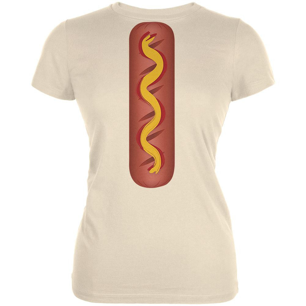 Halloween Hot Dog Costume Juniors T-Shirt Juniors T-Shirts Old Glory 2XL Off-White 