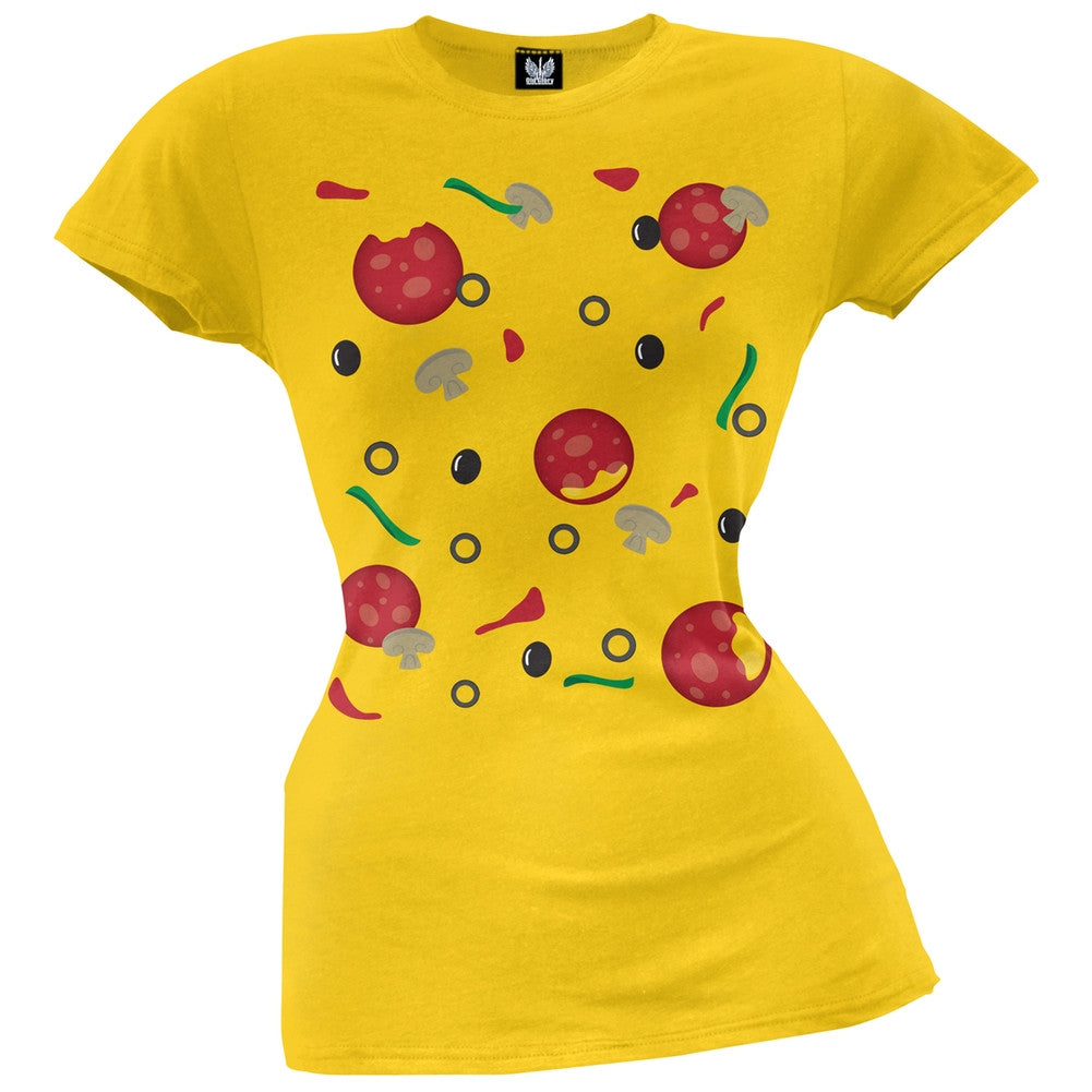 Pizza Costume Juniors T-Shirt Juniors T-Shirts Old Glory   