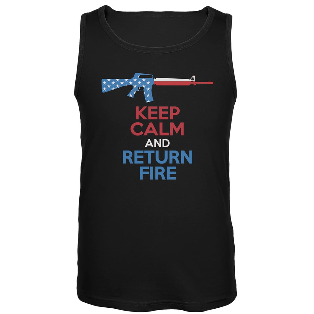 Keep Calm and Return Fire Tank Top Men's Tank Tops Old Glory 2XL Black 