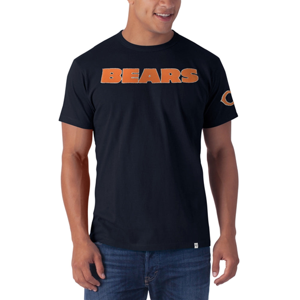 Chicago Bears - Fieldhouse Logo Premium Navy T-Shirt Men's T-Shirts Chicago Bears MD Blue