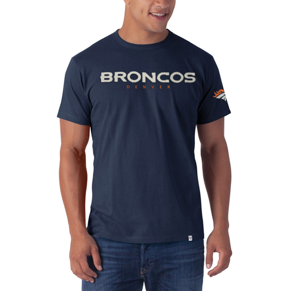 Denver Broncos - Logo Fieldhouse Premium Navy T-Shirt Men's T-Shirts Denver Broncos SM Blue 