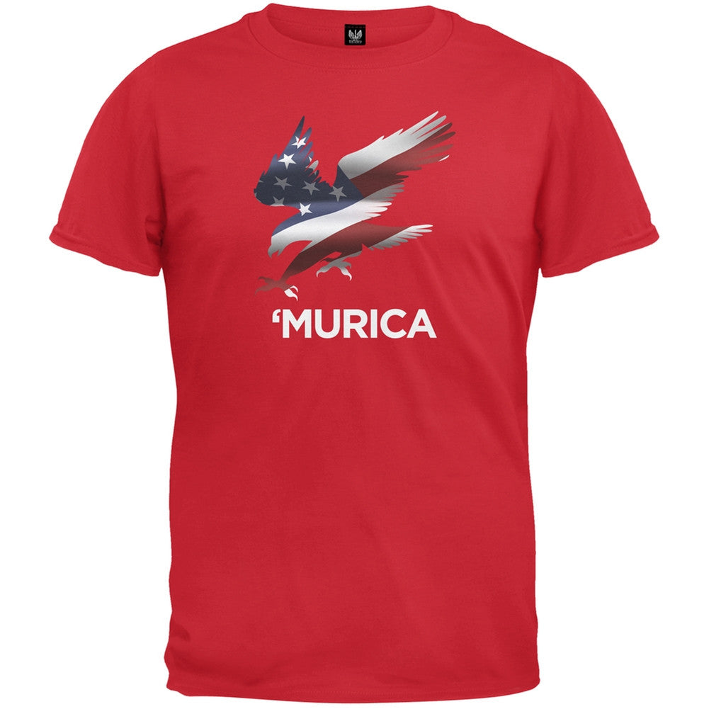 Murica Eagle White T-Shirt Men's T-Shirts Old Glory 2XL Red 