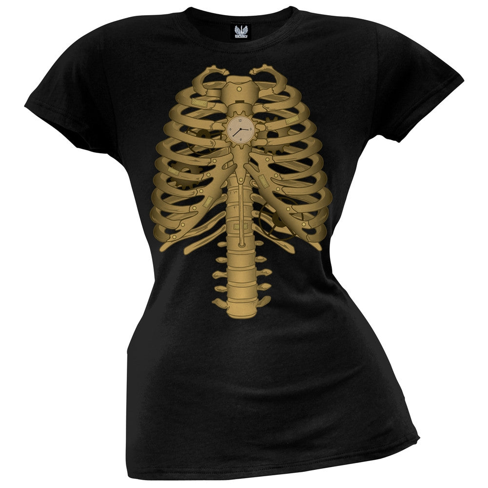 Steampunk Skeleton Costume Juniors T-Shirt Juniors T-Shirts Old Glory   