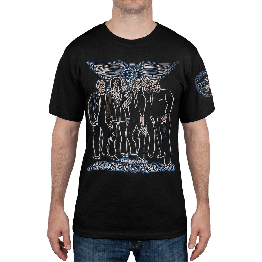 Aerosmith - Official Fan Club T-Shirt Men's T-Shirts Aerosmith SM Black 