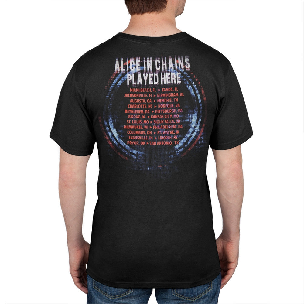 Alice In Chains - Play Button Miami to San Antonio Tour T-Shirt Men's T-Shirts Alice in Chains   