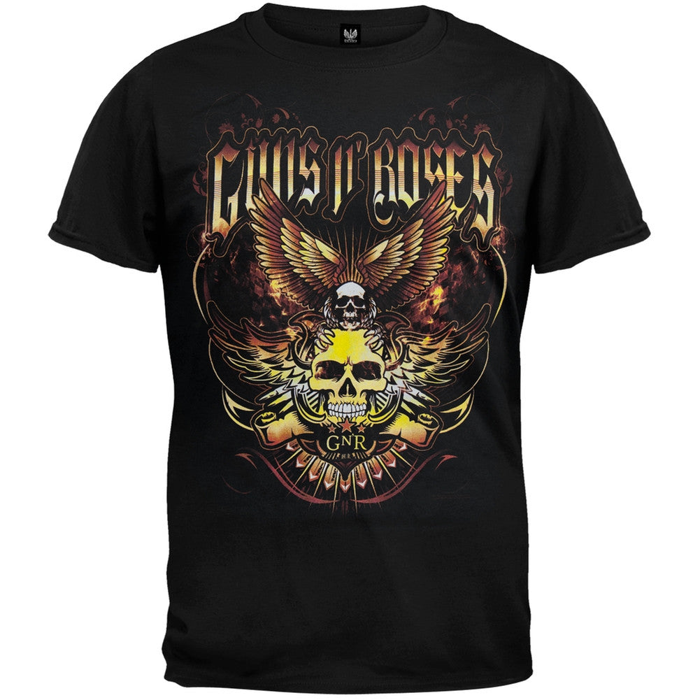 Guns N Roses - Wings 2011 Tour T-Shirt Men's T-Shirts Guns N' Roses SM Black 