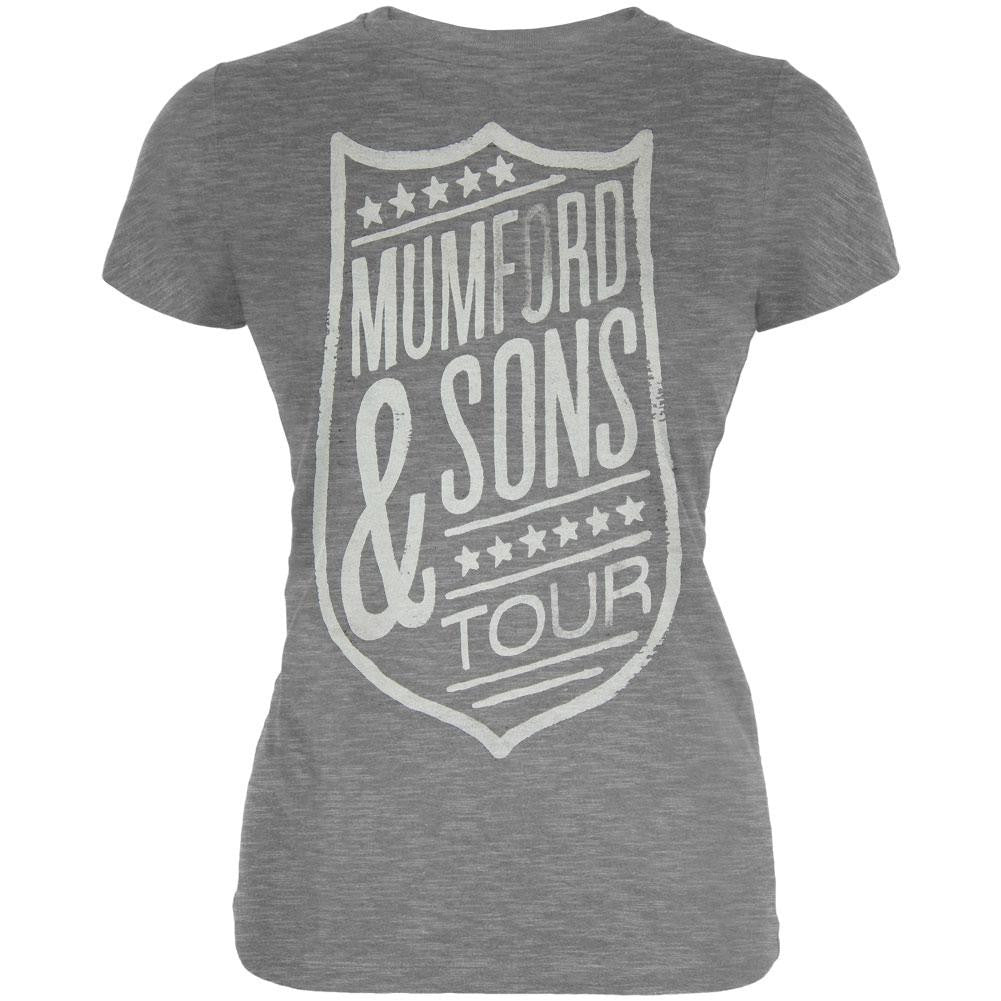 Mumford & Sons - Shield 2013 Tour Juniors Grey T-Shirt Juniors T-Shirts Mumford & Sons MD Grey 