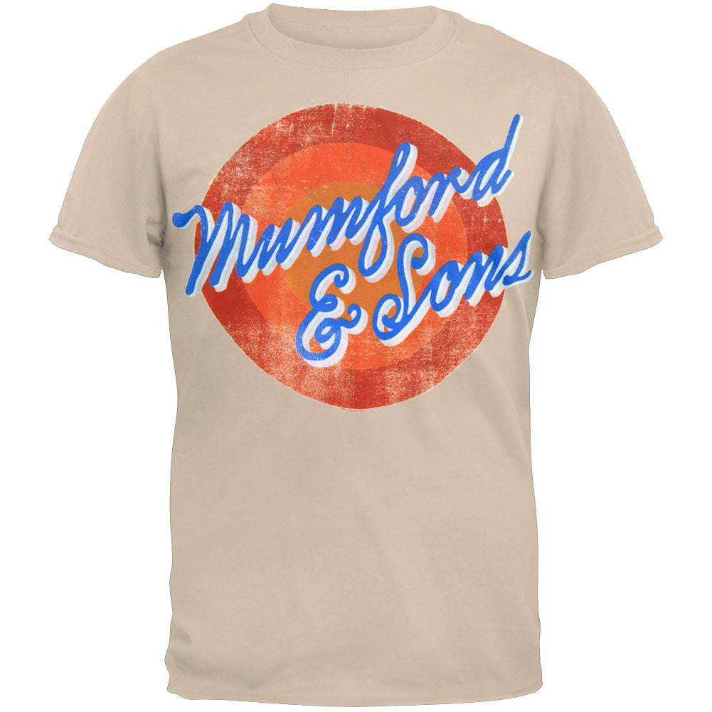 Mumford & Sons - Sun Script 2012 Tour Soft T-Shirt Men's T-Shirts Mumford & Sons SM Beige 