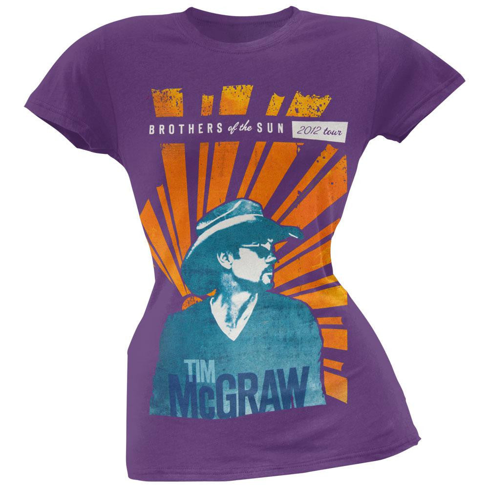 Tim Mcgraw - Brothers Of The Sun Juniors T-Shirt Juniors T-Shirts Tim McGraw LG Purple 