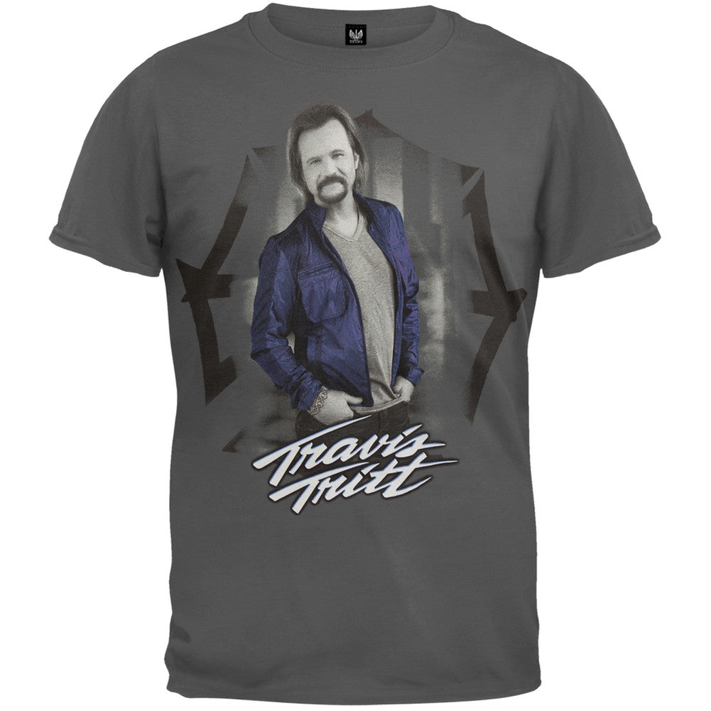 Travis Tritt - Blue Shirt 2013 Tour T-Shirt Men's T-Shirts Travis Tritt   