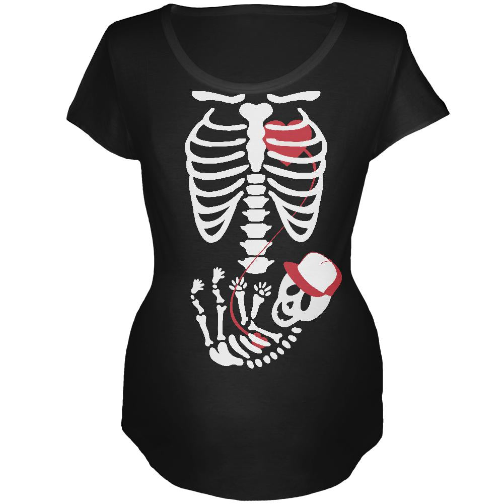 Halloween Baby Boy Skeleton Women's Maternity Costume T-Shirt Maternity T-Shirts Old Glory 2XL Black 