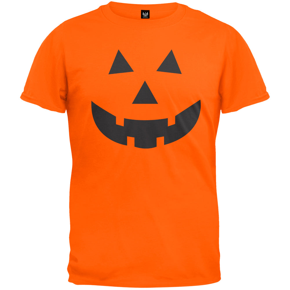 Halloween Pumpkin Jack-O-Lantern Face T-Shirt Men's T-Shirts Old Glory 3XL Orange 