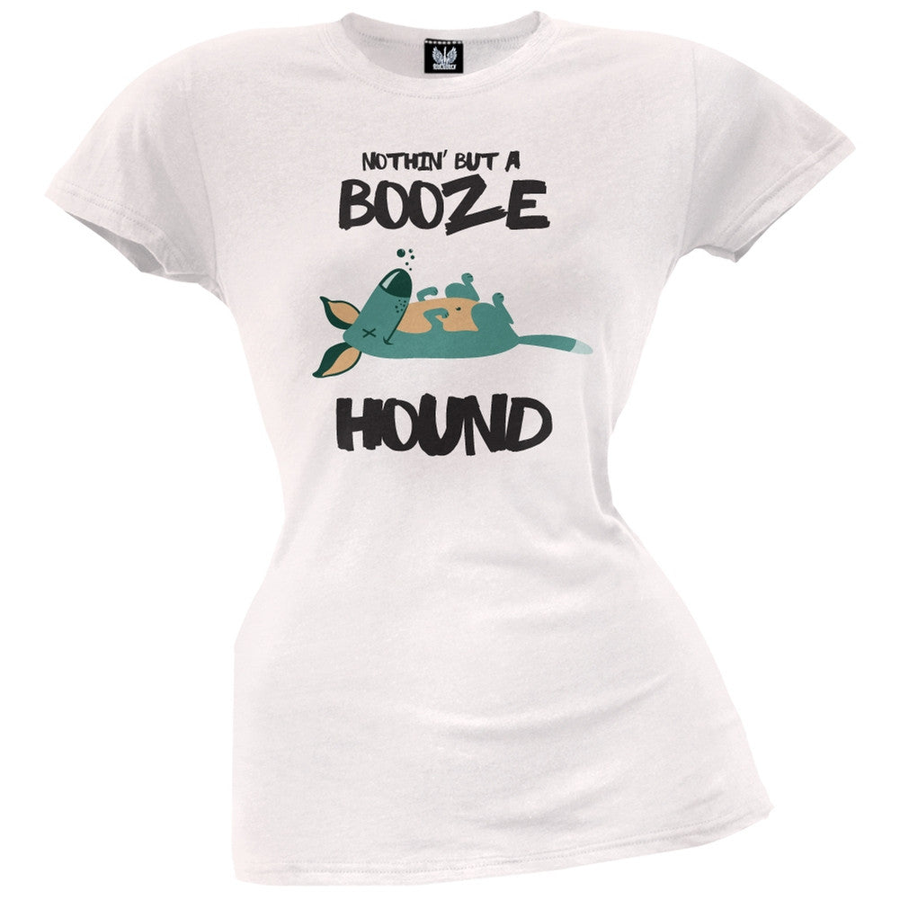 Halloween Booze Hound White Juniors T-Shirt Juniors T-Shirts Old Glory   