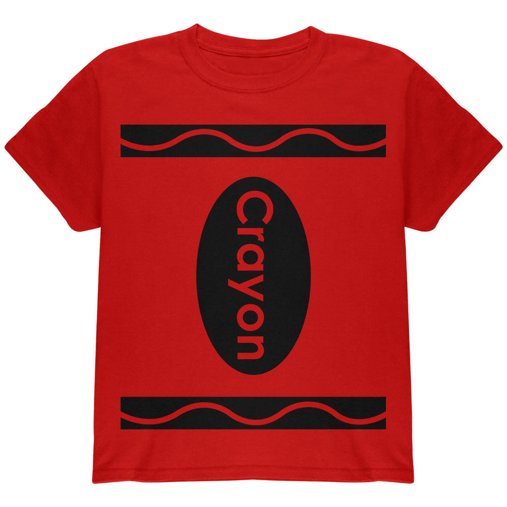 Halloween Crayon Costume Youth Red T-Shirt Youth T-Shirts Old Glory YXS Red 