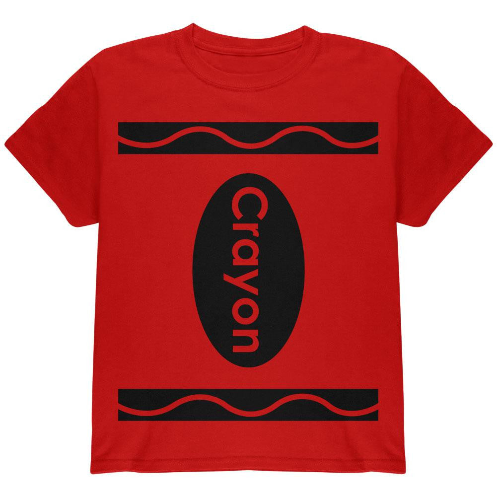 Halloween Crayon Costume Youth Red T-Shirt Youth T-Shirts Old Glory LG Red 