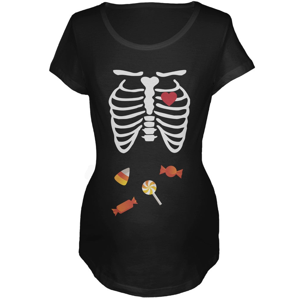 Halloween Candy Baby Skeleton Women's Maternity Costume T-Shirt Maternity T-Shirts Old Glory   