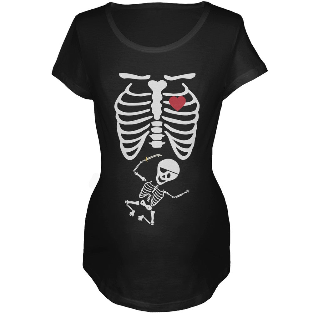 Pirate Baby Skeleton Women's Maternity Costume T-Shirt Maternity T-Shirts Old Glory   