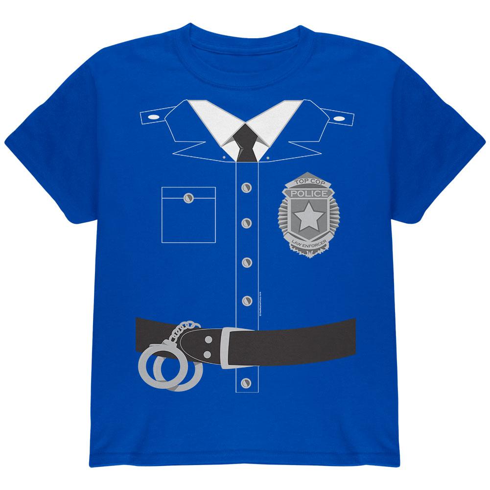 Policeman Costume Youth T-Shirt Youth T-Shirts Old Glory LG Blue 