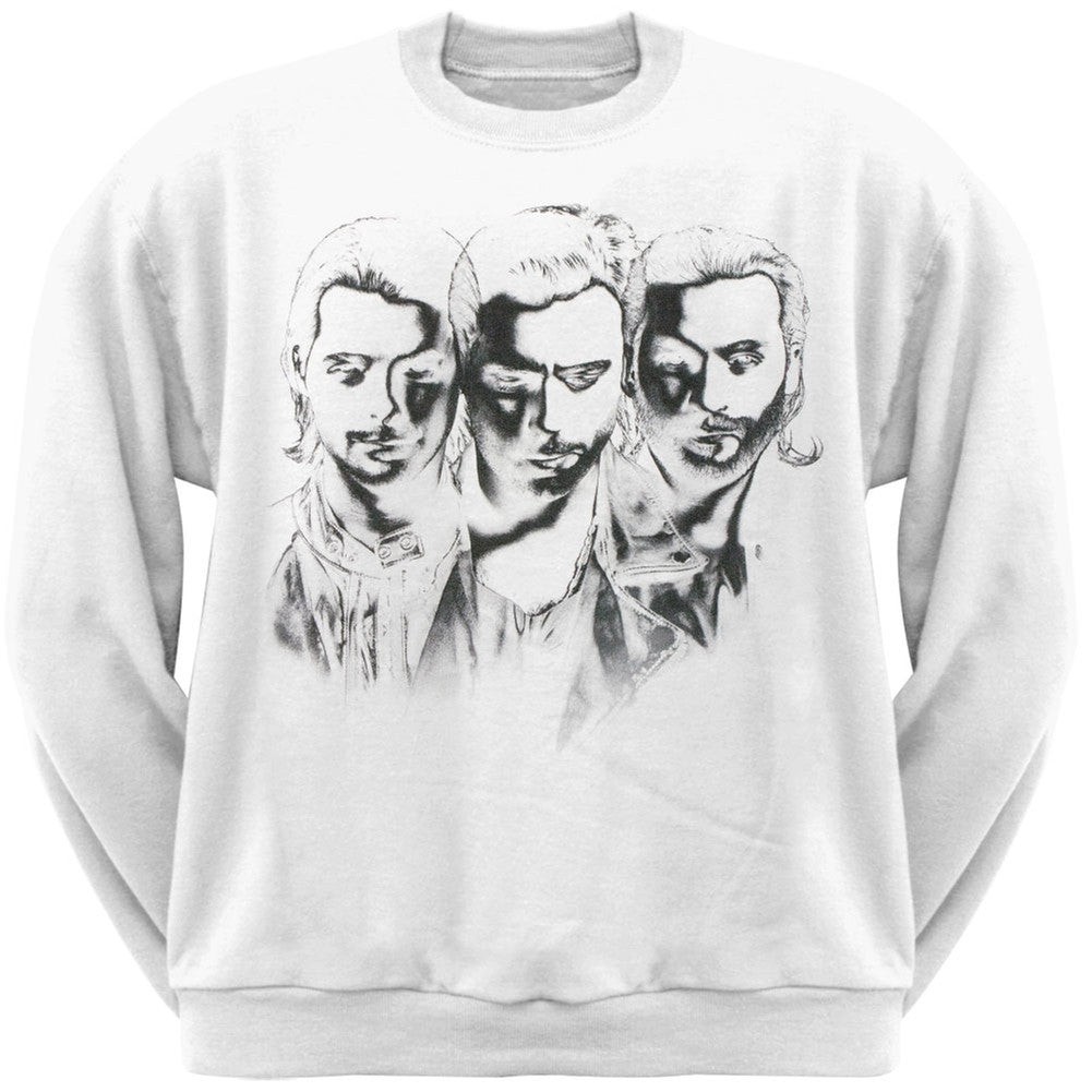 Swedish House Mafia - Three Faces White Crew Sweatshirt Men's Sweatshirts Swedish House Mafia   