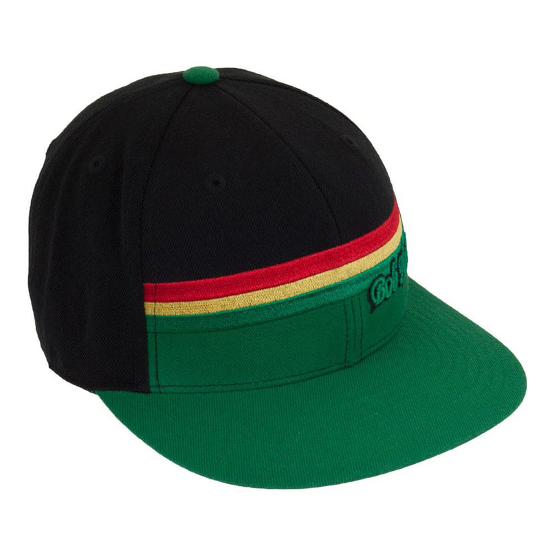 Bob Marley - Green Rasta Stripe Fitted Cap Fitted Baseball Caps Bob Marley   