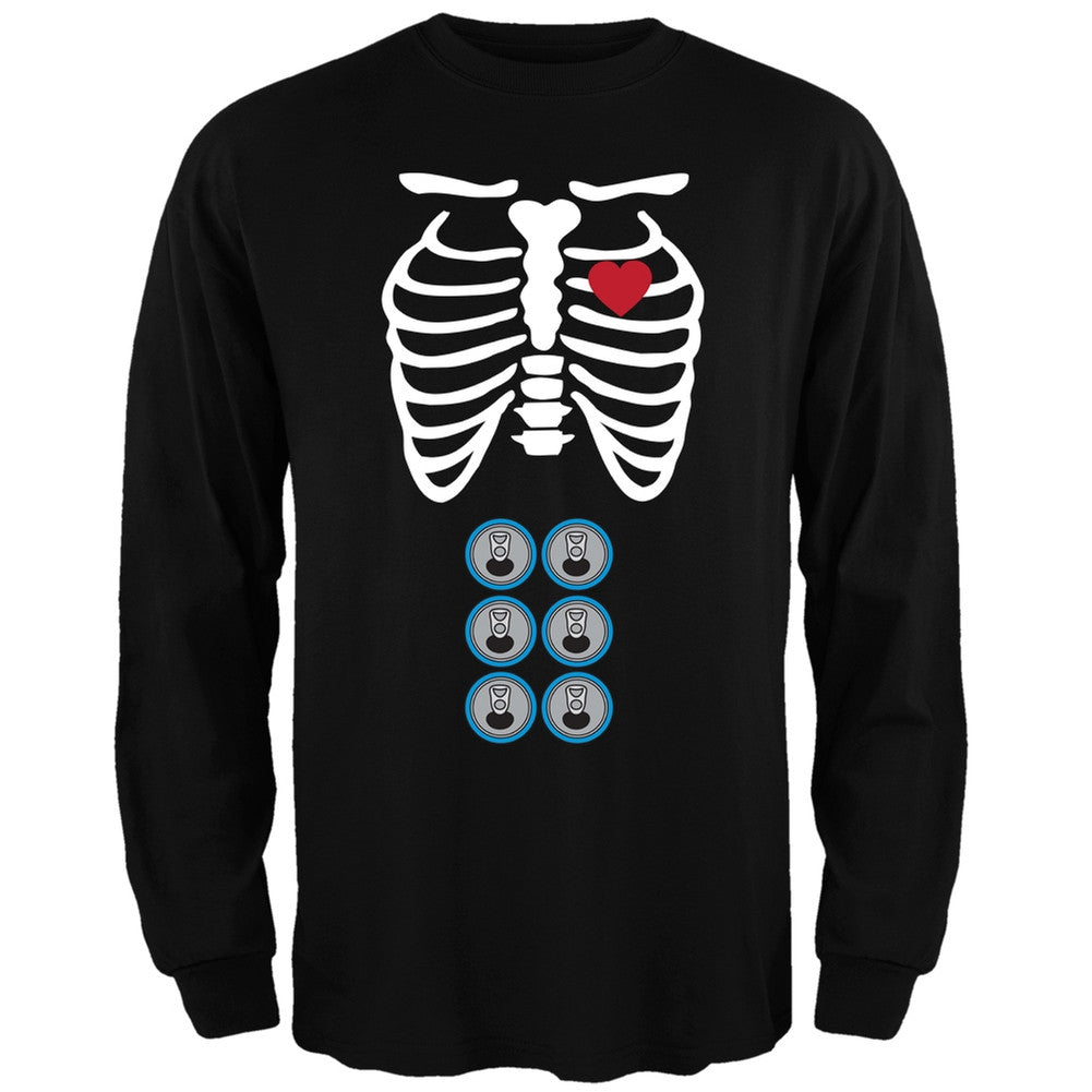 6-Pack Baby Pregnant Skeleton Halloween Costume Long Sleeve T-Shirt Men's Long Sleeves Old Glory 2XL Black 