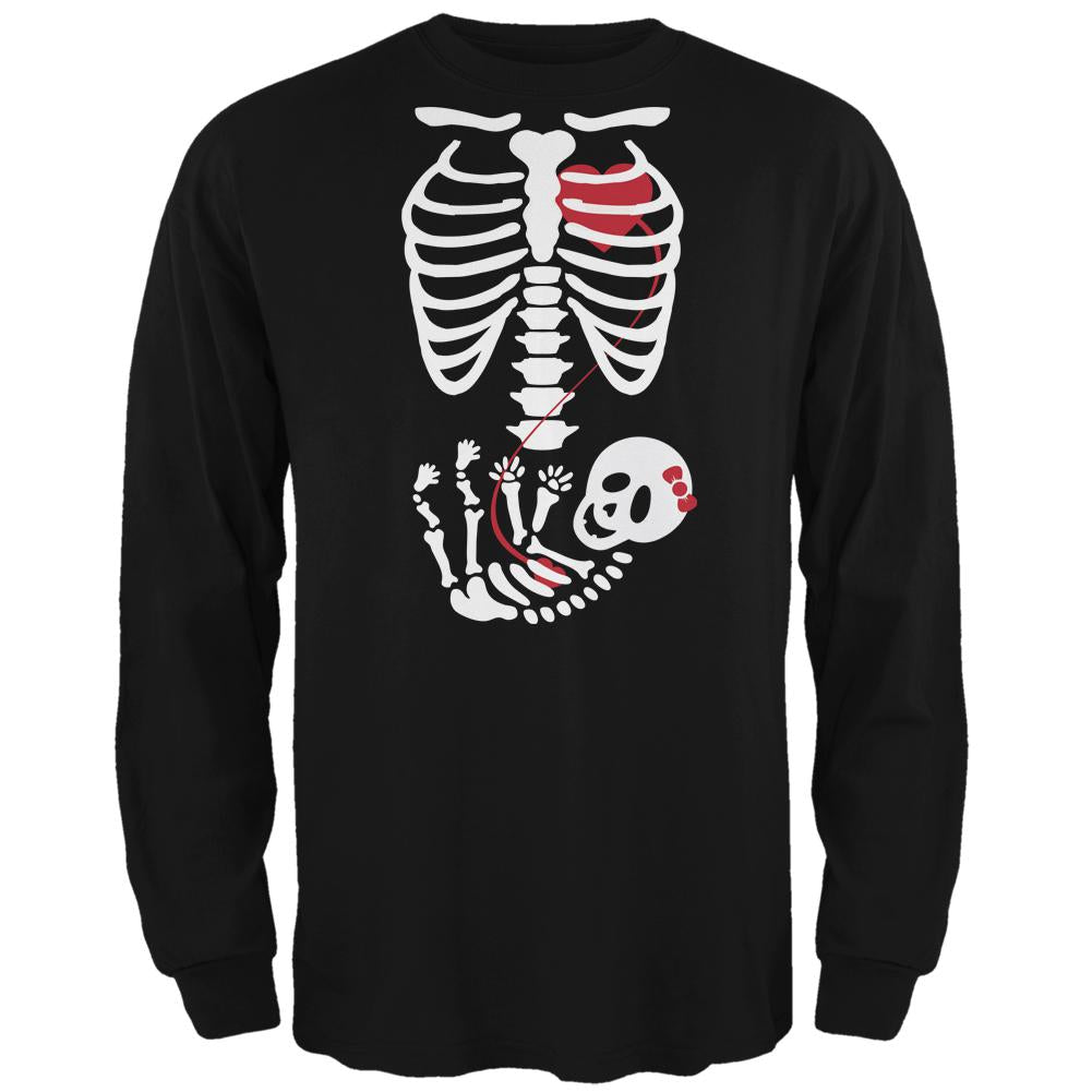 Halloween Baby Girl Skeleton Long Sleeve T-Shirt Men's Long Sleeves Old Glory 2XL Black 