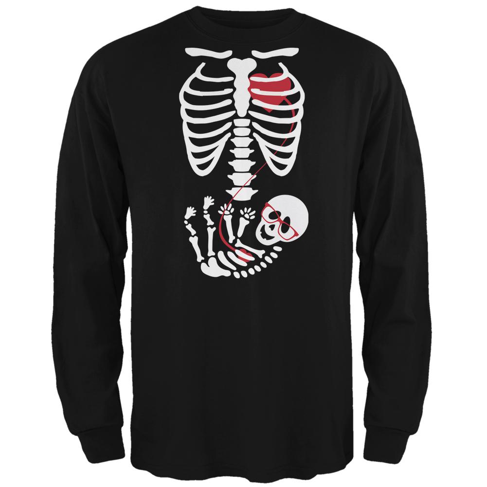 Halloween Geek Baby Skeleton Long Sleeve T-Shirt Men's Long Sleeves Old Glory 2XL Black 