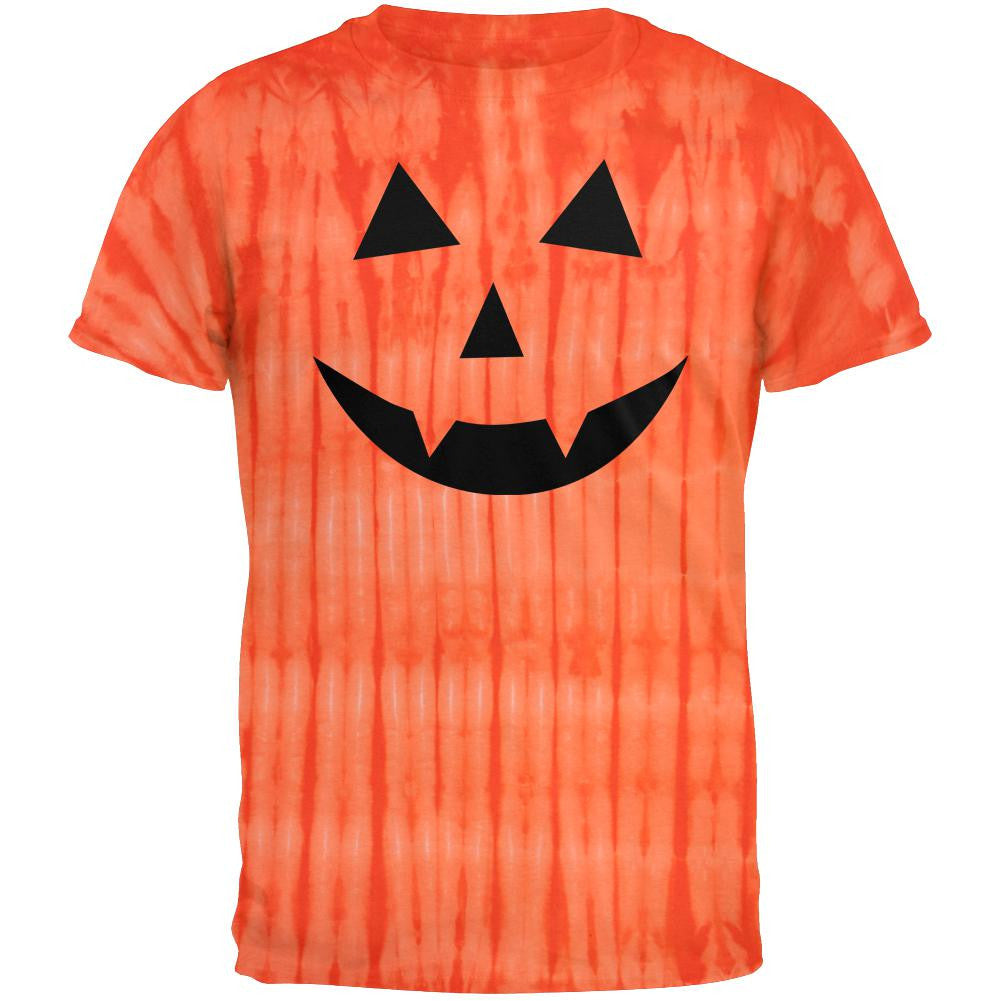 Halloween Jack-O-Lantern Fangs Face Tie Dye T-Shirt Men's T-Shirts Old Glory   