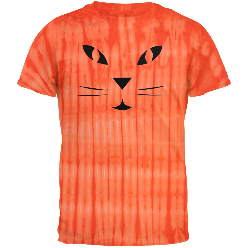 Halloween Jack-O-Lantern Cat Face Tie Dye T-Shirt Men's T-Shirts Old Glory   