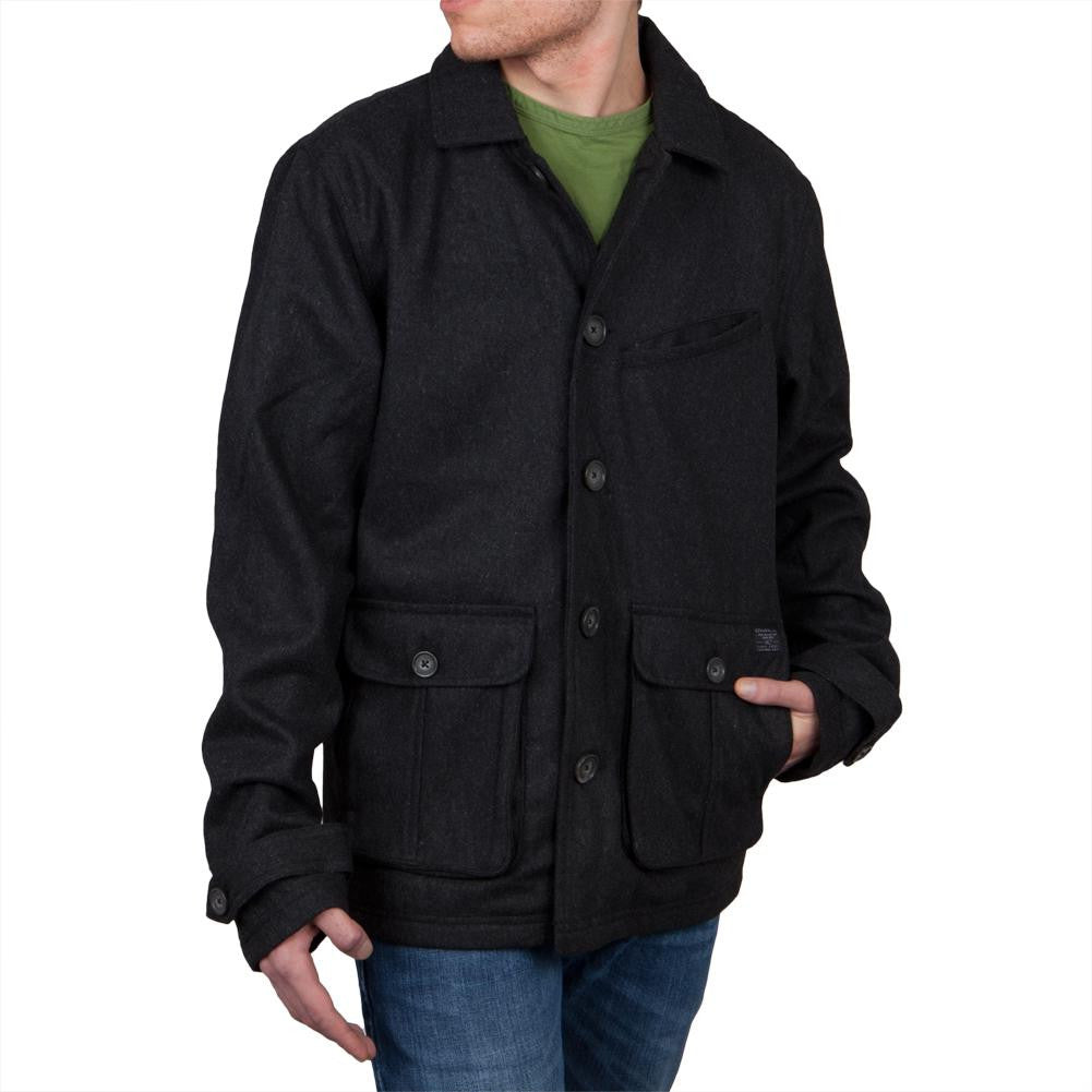 O'Neill - Ahab Heather Black Men's Peacoat Jacket Men's Jackets O'Neill   