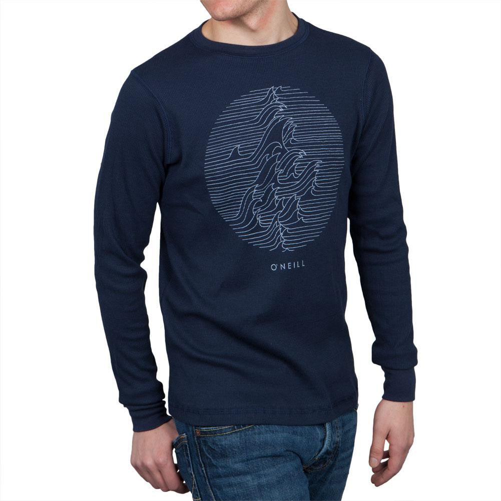 O'Neill - Collide Graphic Navy Thermal Long Sleeve Shirt Men's Sweatshirts O'Neill LG Blue 