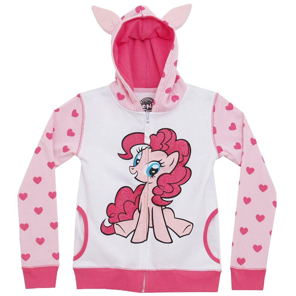 My Little Pony - Pinkie Pie Front Girls Youth Costume Zip Hoodie Youth Hoodies My Little Pony LG White 